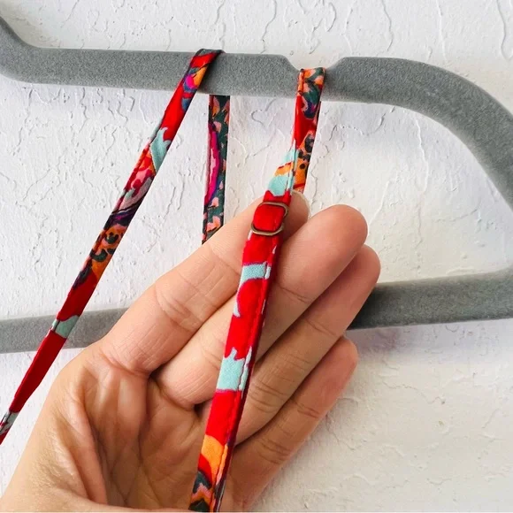 Anthropologie Red Floral Marina Sleep Jumpsuit Romper Medium - Picture 9 of 14